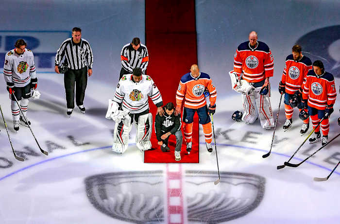 The HDA’s Dumba delivered a pregame speech in the Edmonton bubble after Jacob Blake’s shooting and became the first NHL player to kneel during the U.S. anthem.